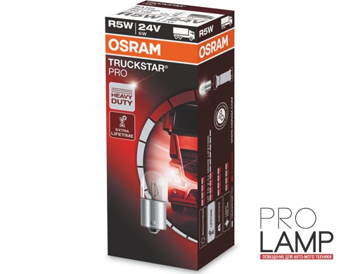 Галогеновые лампы Osram Truckstar Pro 24V, R5W - 5627TSP