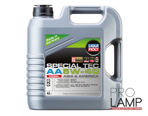 LIQUI MOLY Special Tec AA 5W-40 — НС-синтетическое моторное масло 4 л.