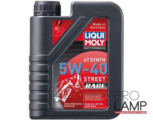 LIQUI MOLY Motorbike 4T Synth Street Race 5W-40 — Cинтетическое моторное масло для 4-тактных мотоциклов 1 л. — общий вид